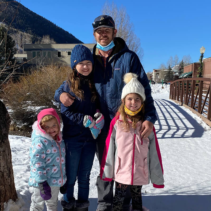 Ryan Nichols with his family